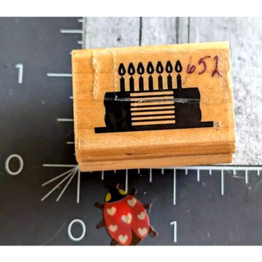 CTMH Birthday Cake Candles Rubber Stamp Wood #E32